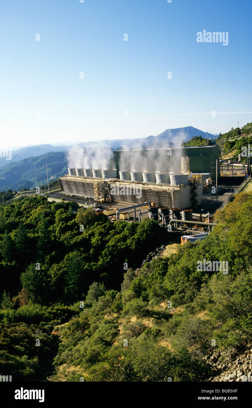 Geothermal Power plant, 'Calpine Calistoga # 19' Stock Photo