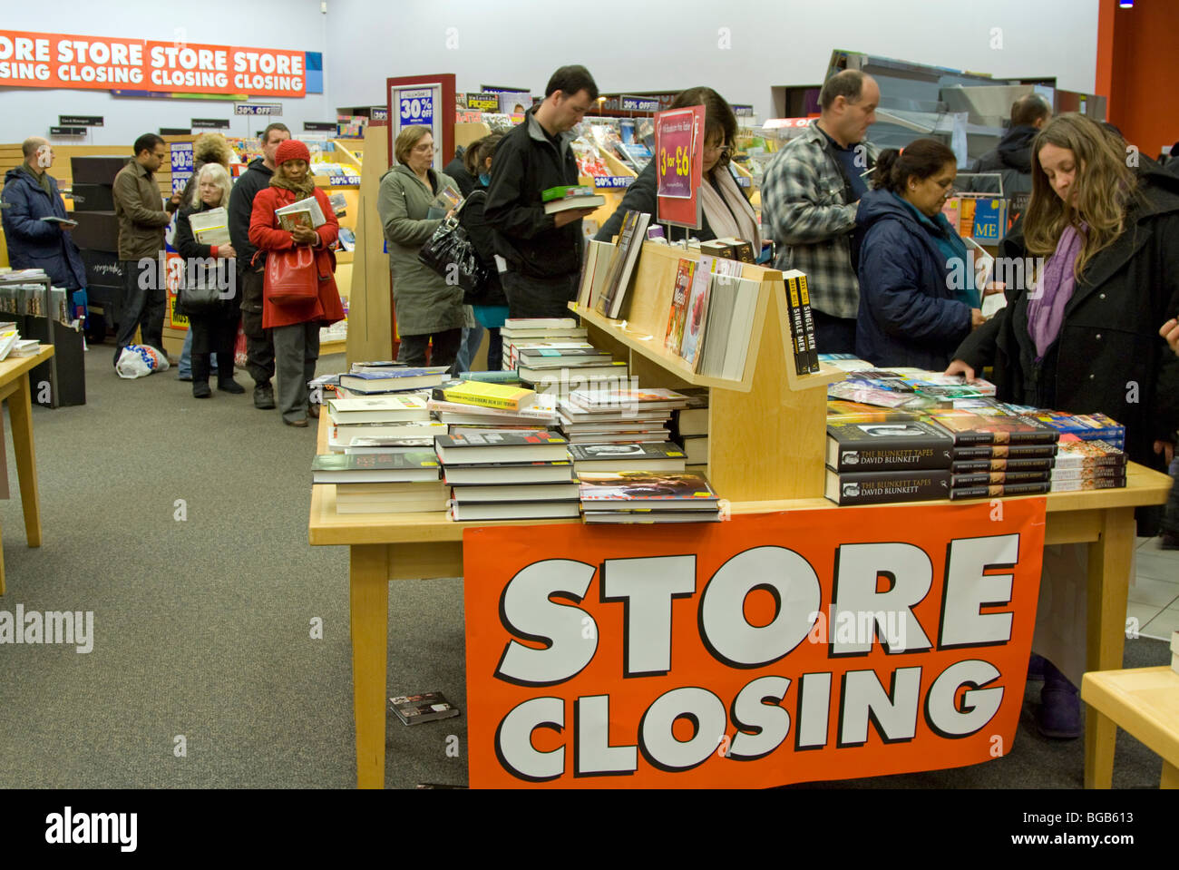 Borders Bookstore closing down sale Watford Hertfordshire Stock Photo