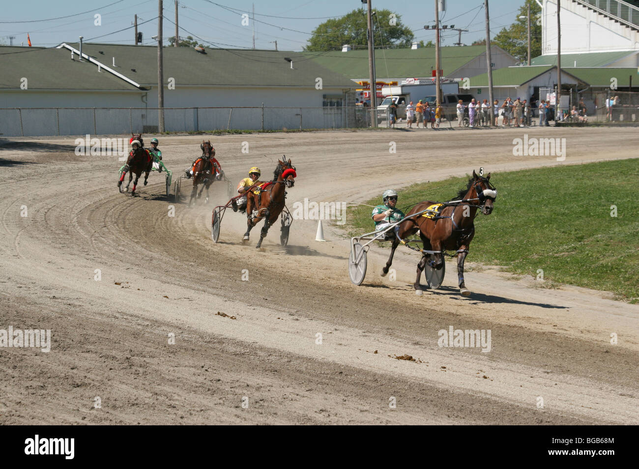 Harness Racing. Horse Racing. Canfield Fair, Canfield, Ohio, USA. Stock Photo