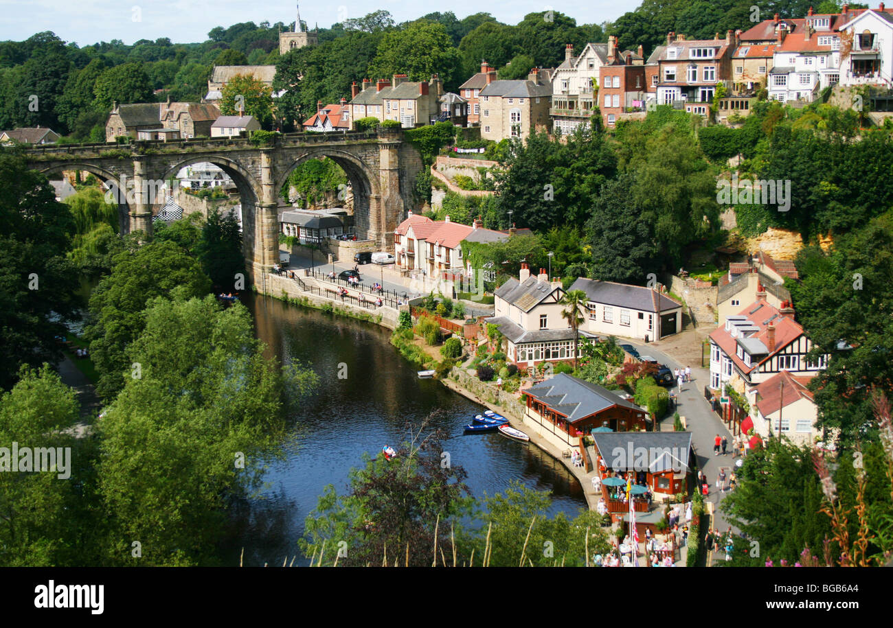 Knaresborough is an old and historic market town, spa town and civil parish in the Borough of Harrogate, North Yorkshire, UK Stock Photo