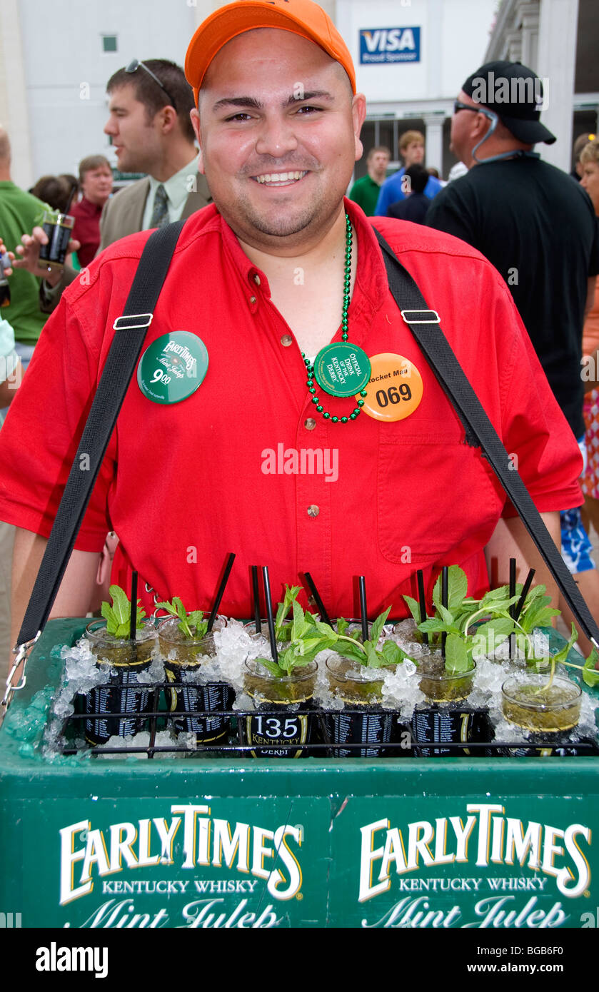 Vendor selling mint juleps at the Kentucky Derby, Louisville, Kentucky