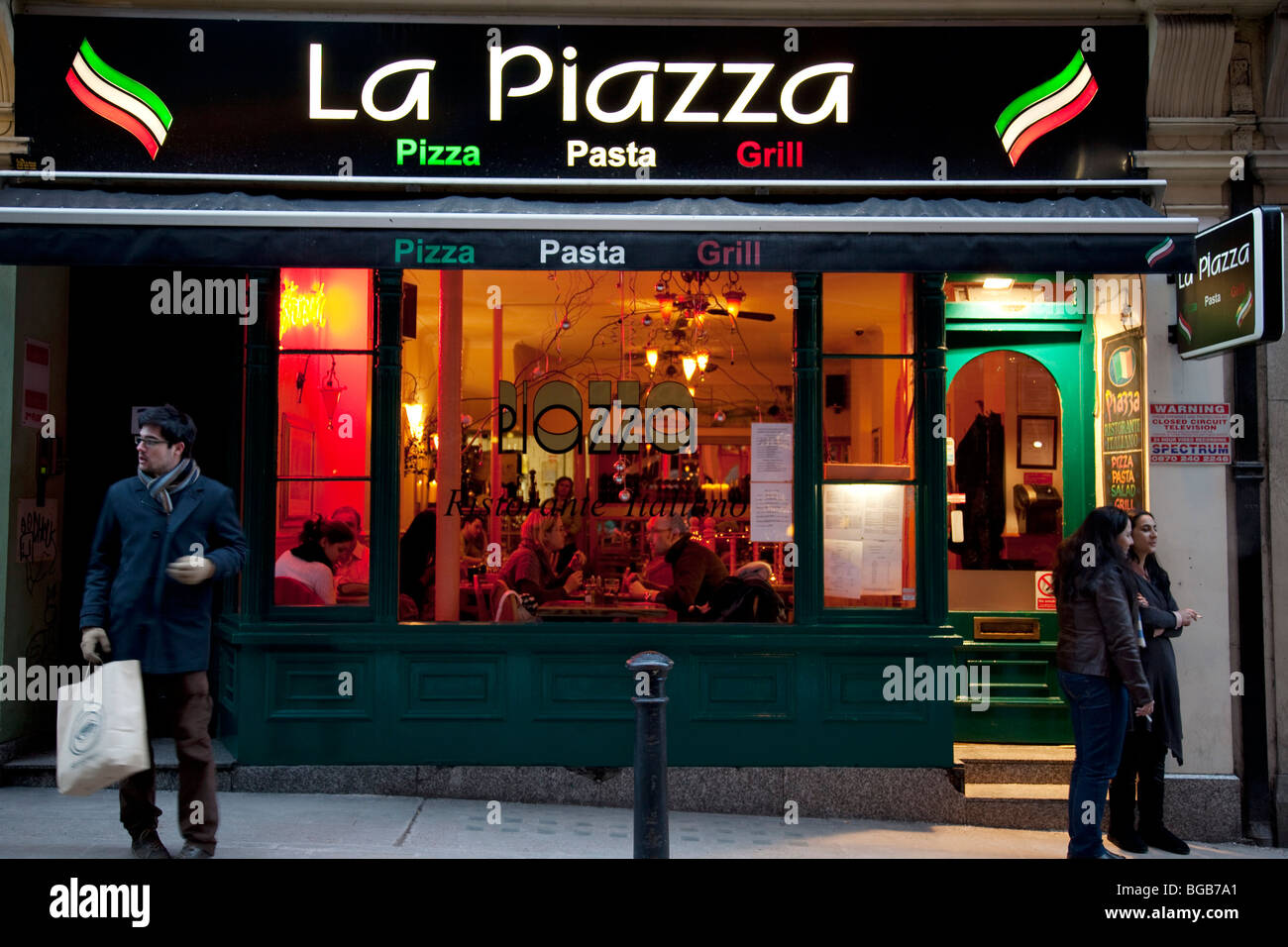 Italian Pizza restaurant on Villiers Street, London. Stock Photo