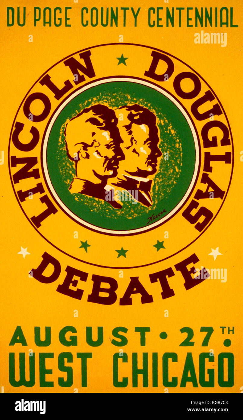 Lincoln Douglas debate Du Page County Centennial, August 27th, West Chicago Stock Photo