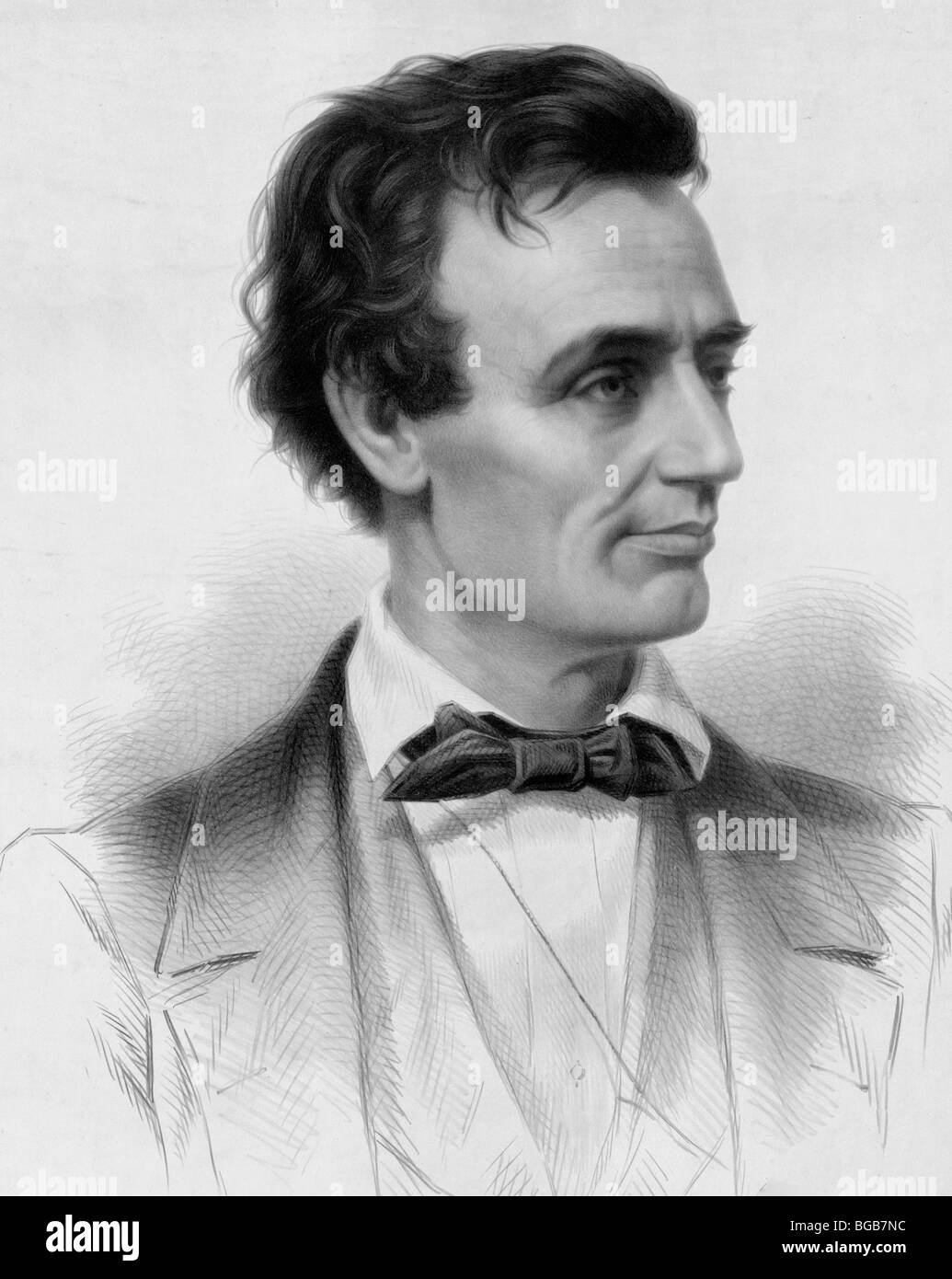 Abraham Lincoln, head-and-shoulders portrait, facing right Stock Photo