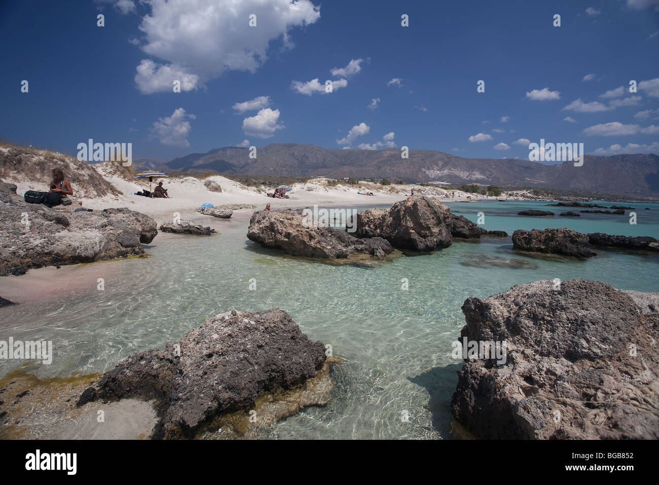 elafonissi beach crete island greece landscape Stock Photo
