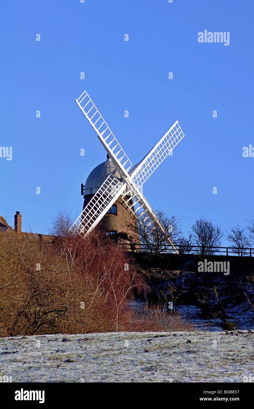 Napton Windmill in winter, Warwickshire, England, UK Stock Photo