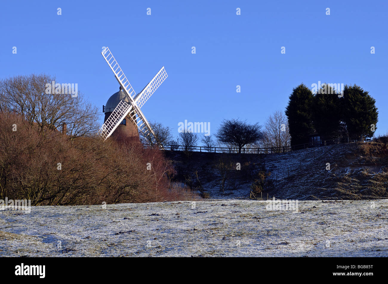 Napton Windmill in winter, Warwickshire, England, UK Stock Photo