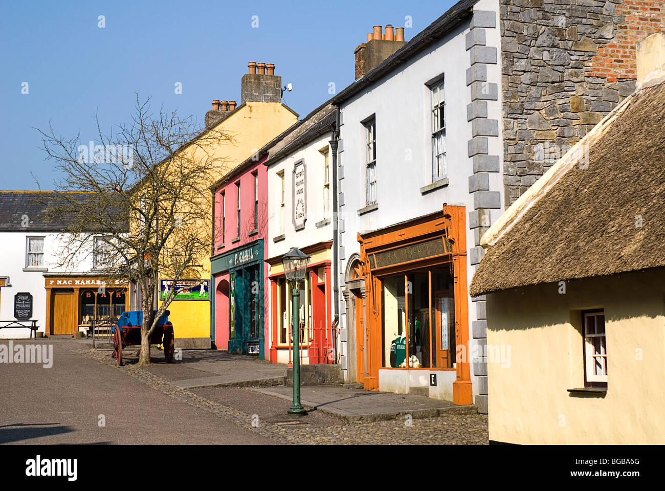 Ireland County Clare Bunratty Folk Park The Village Street Denoting 