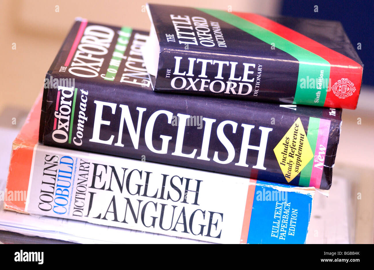 Photograph of dictionary dictionaries English language learning Stock Photo