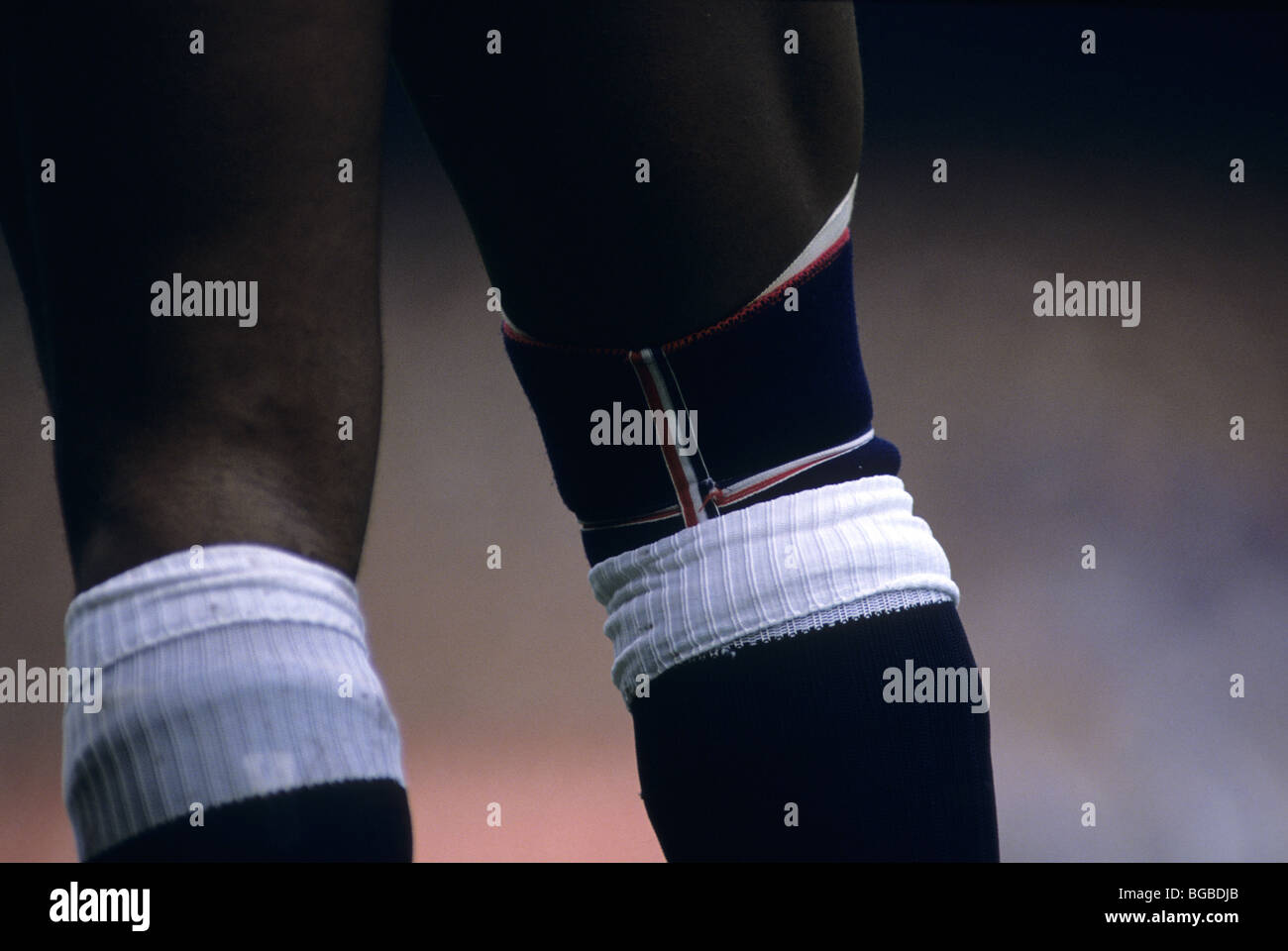 Rugby player wearing a knee brace Stock Photo Alamy
