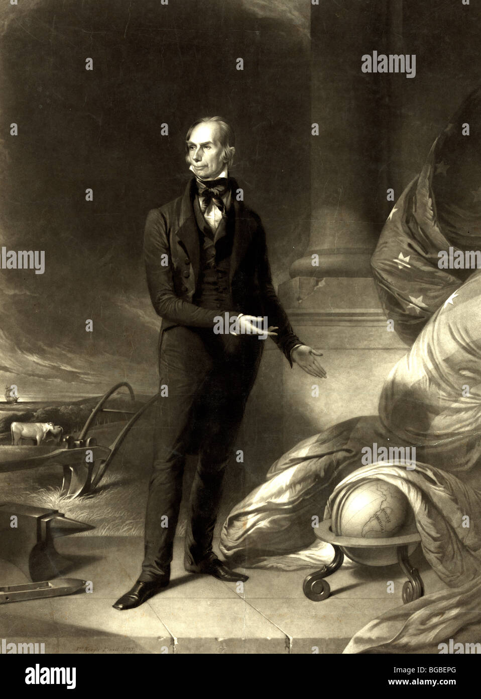 A formal campaign portrait of Whig presidential candidate Henry Clay, 1844 Stock Photo