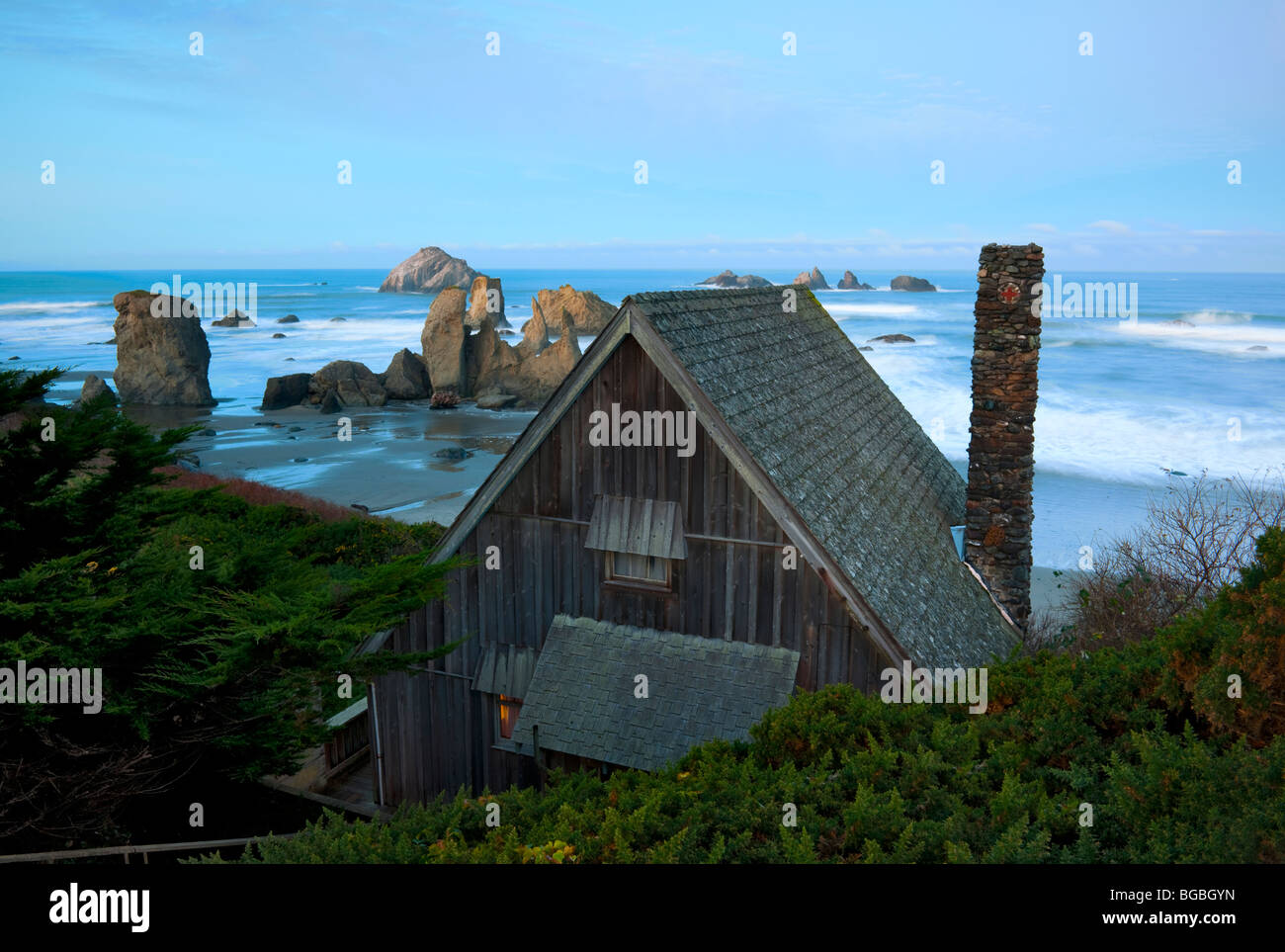 Ocean Cabin View Of Sunrise Over The Many Offshore Sea Stacks On