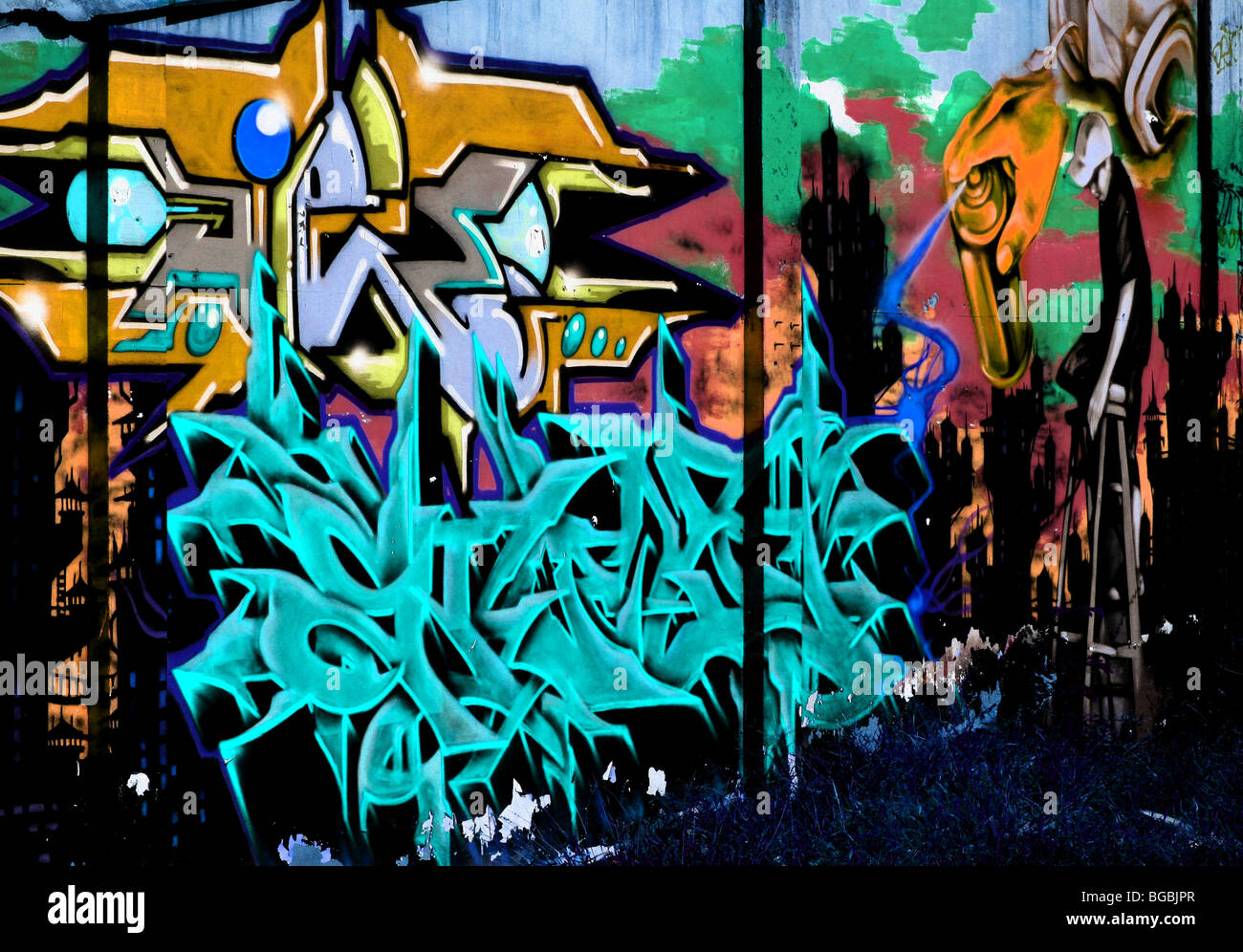 Thai graffiti art, Pattaya, Thailand Stock Photo Alamy