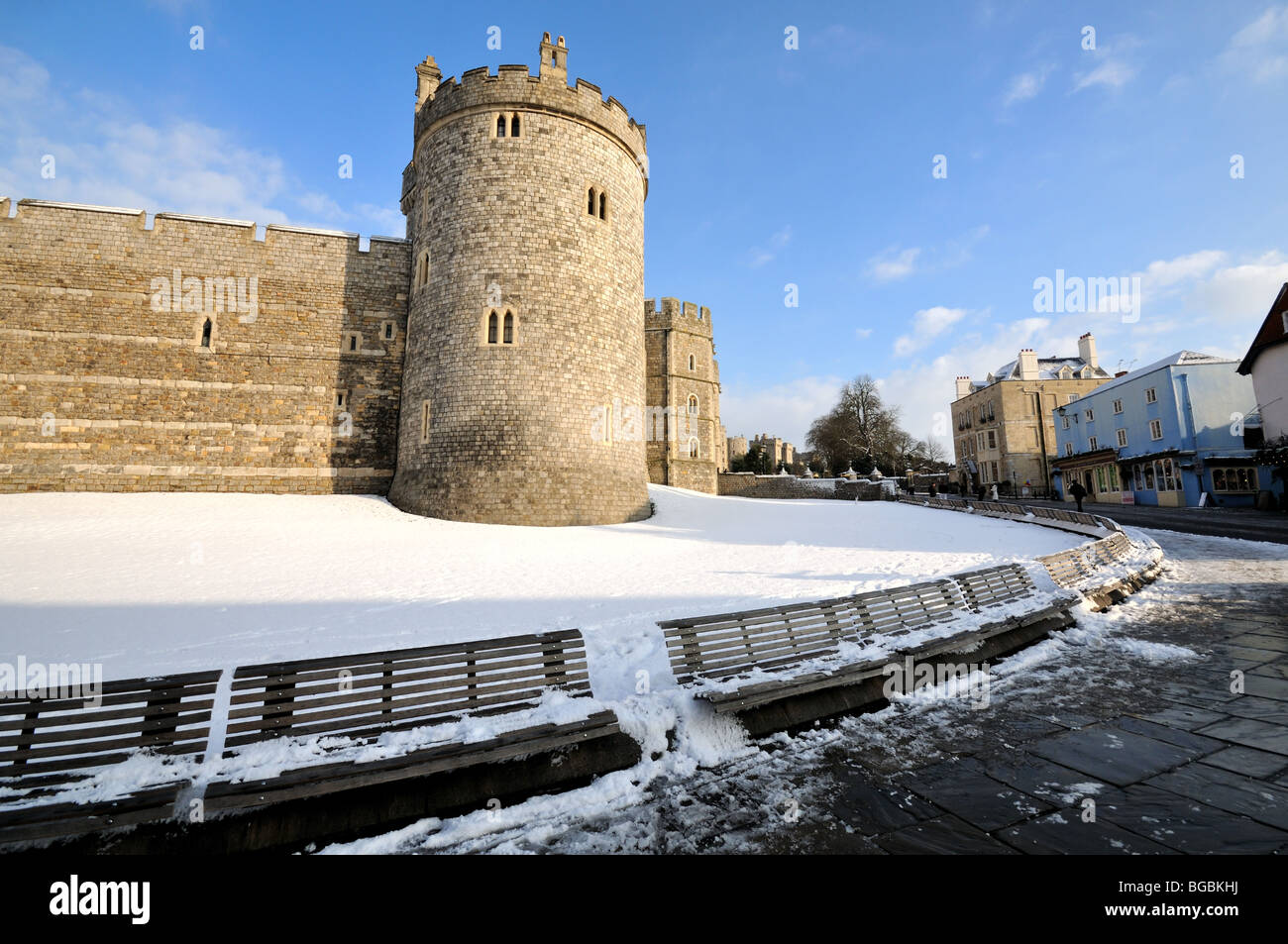 Windsor Castle in winter snow,England Stock Photo Alamy