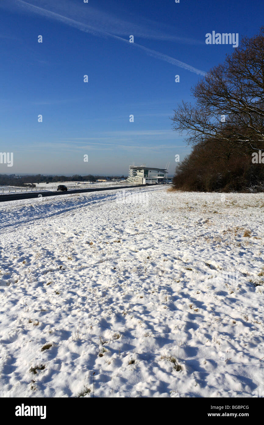 Snow on Epsom Downs, Surrey, England, UK. December 2009 Stock Photo Alamy