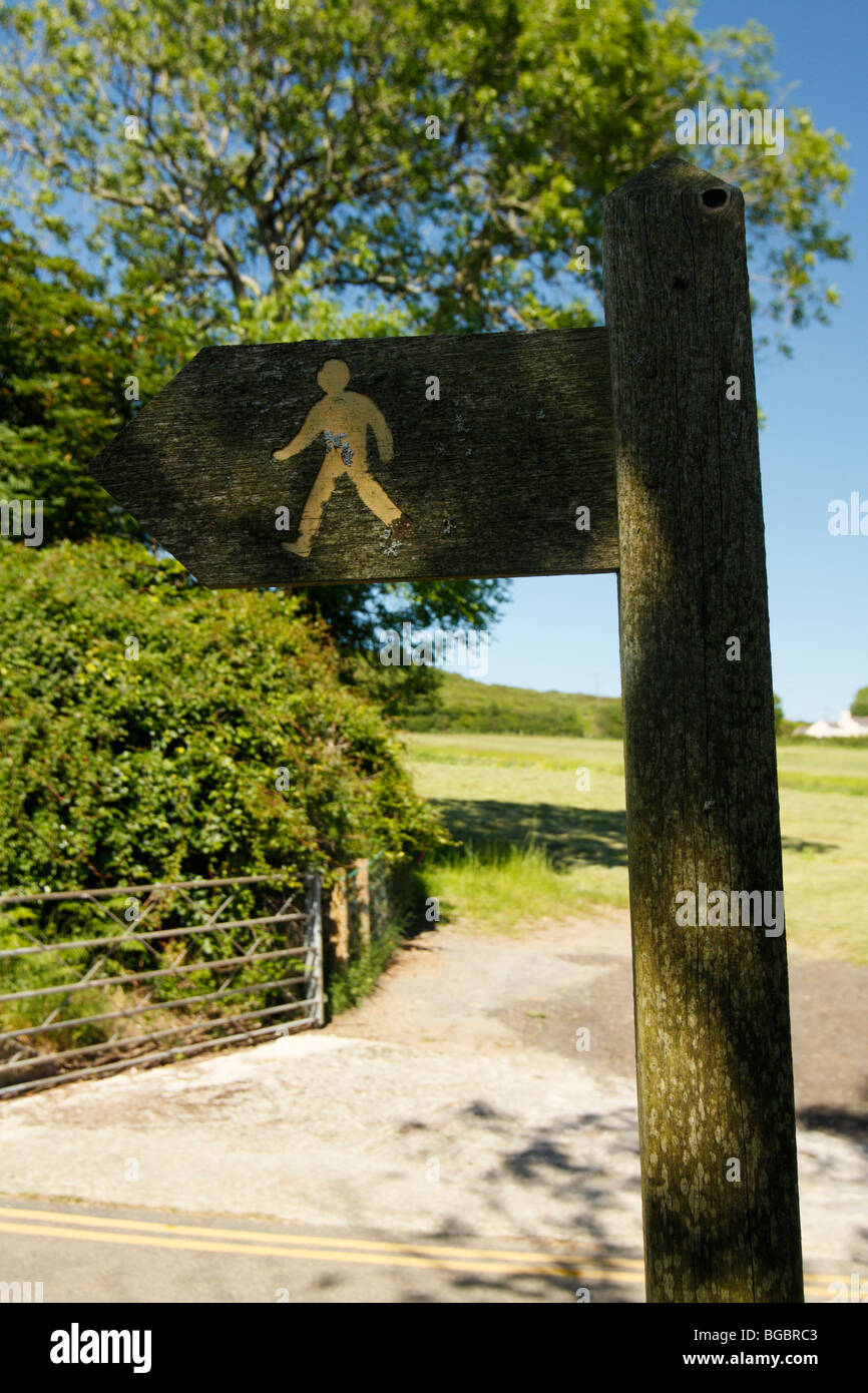 Sign for a Public Footpath, U.K. Stock Photo