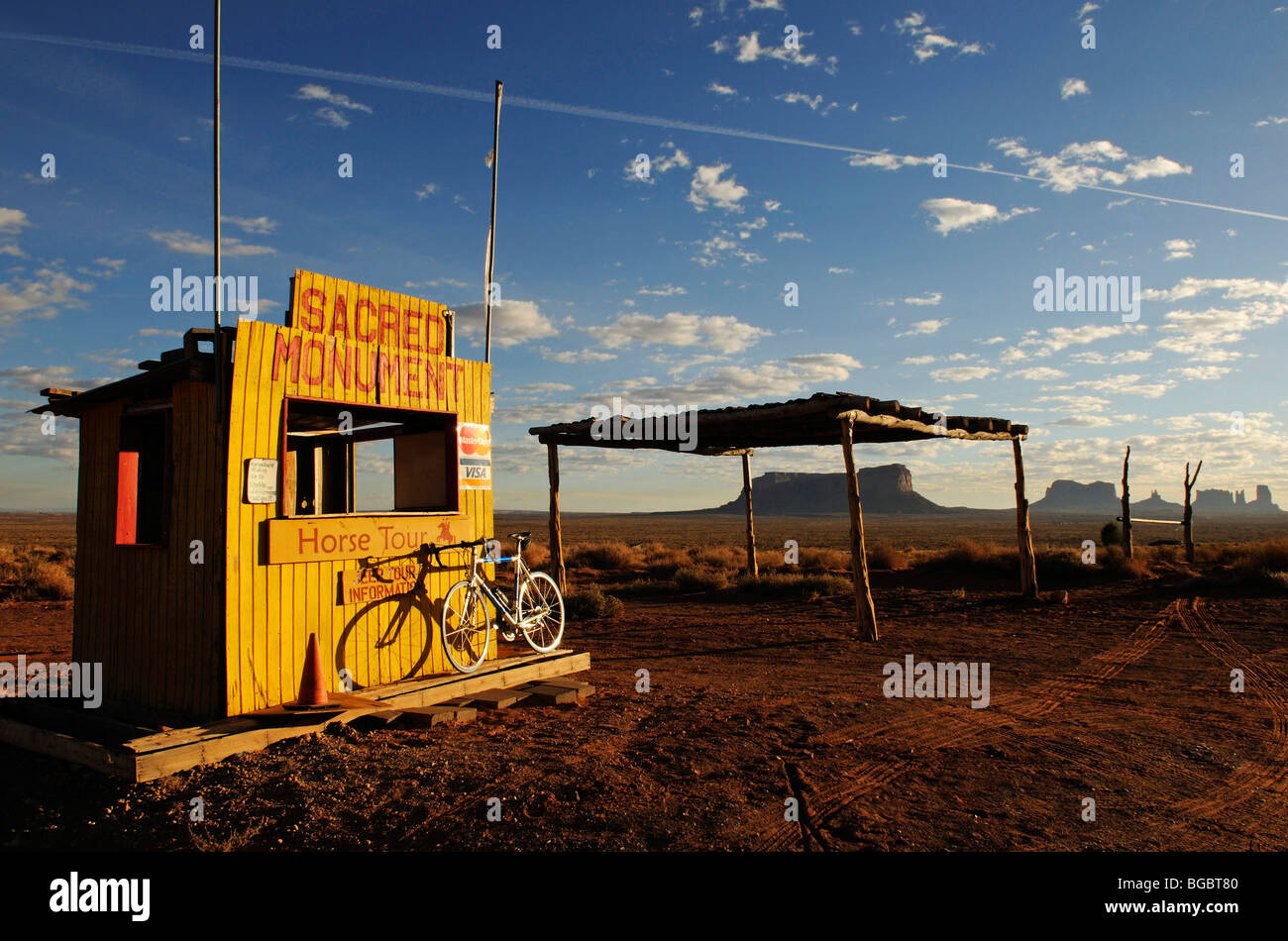 Racing bike, Monument Valley, Navajo Tribal Lands, Utah Stock Photo