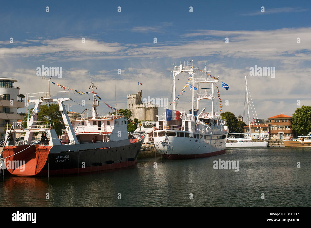 Harbour La Rochelle with museum boat and the Angoumois a former fishing