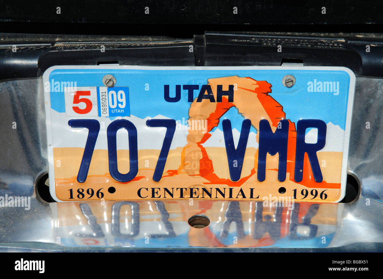License plate, Utah, USA Stock Photo Alamy