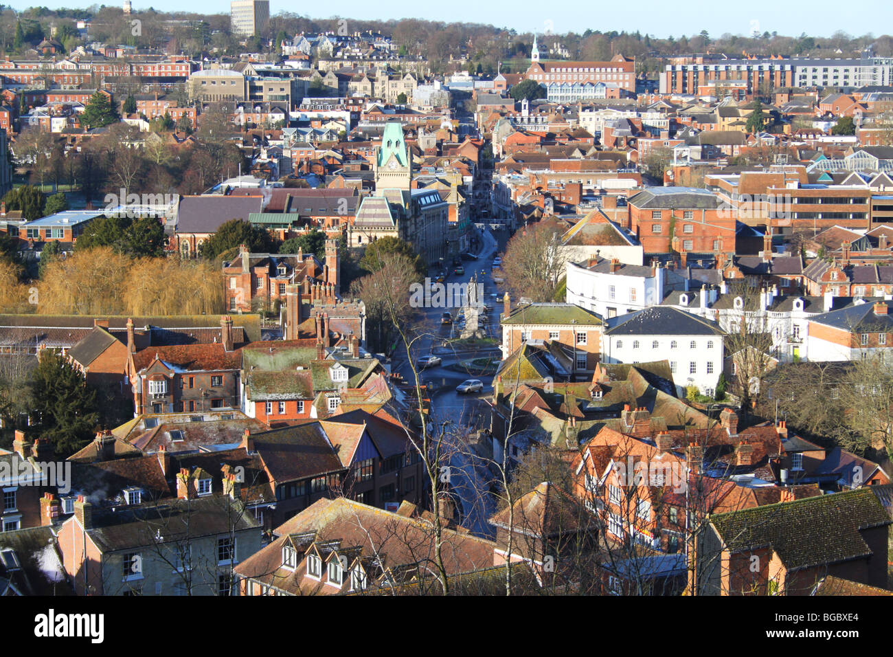 View from St Giles Hill, Winchester, Hampshire Stock Photo Alamy