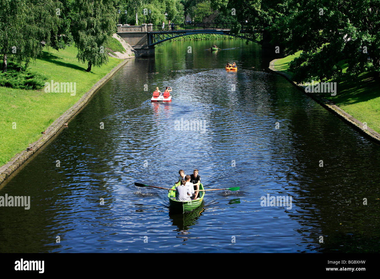 Rowing Riga Pilsetas kanal riga latvia hi-res stock photography and images - Alamy