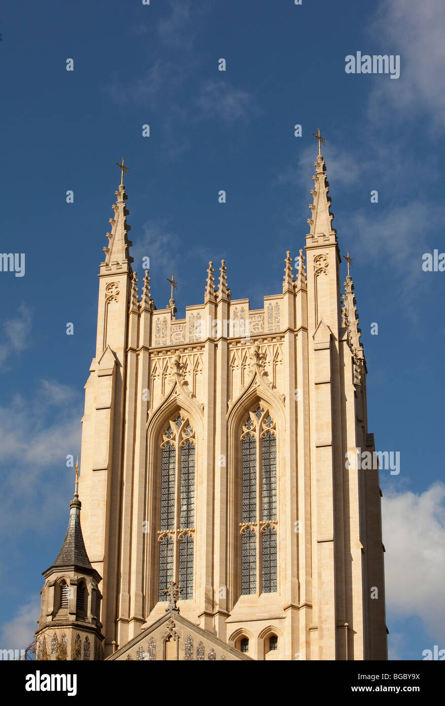 Close up of Saint Edmundsbury Cathedral Millennium Tower at Bury St