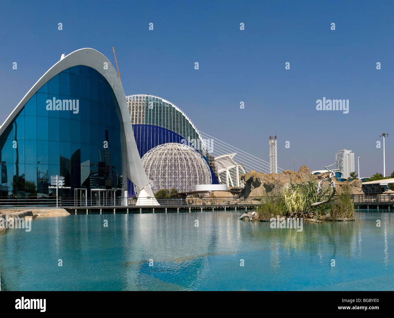 The Oceanográfico of the City of Arts and Sciences. The largest aquarium in Europe. Stock Photo