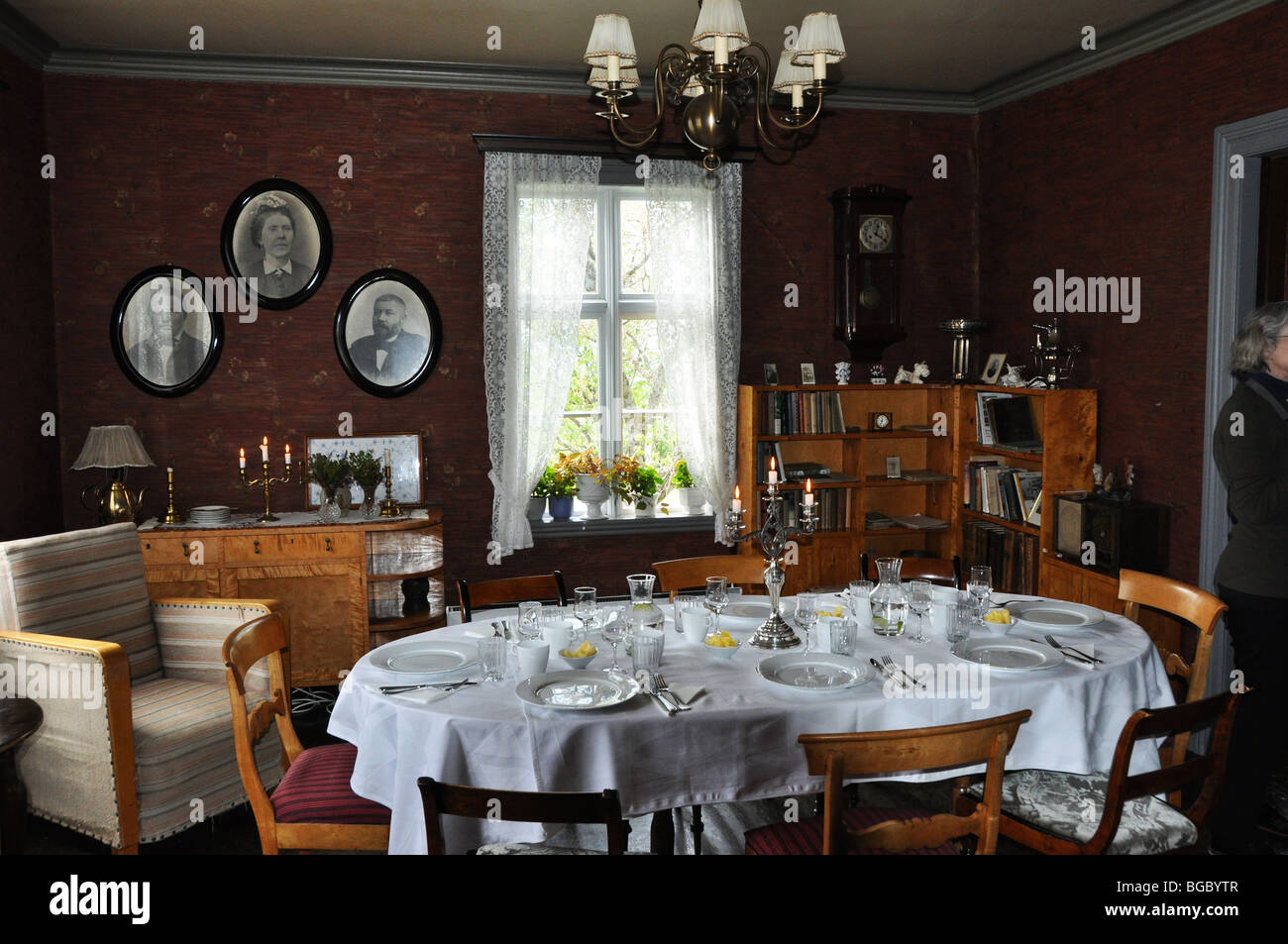 Oppeid,  Dining Room -Haramoy Bygdetun (Village Museum) Norland Norway Stock Photo