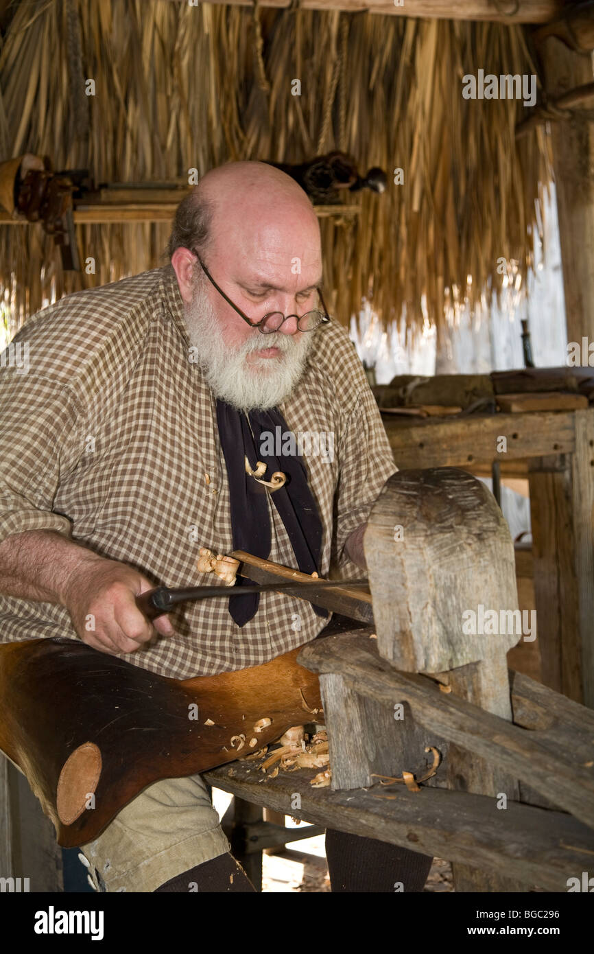 The carpenter in the Colonial Spanish Quarter living history museum in