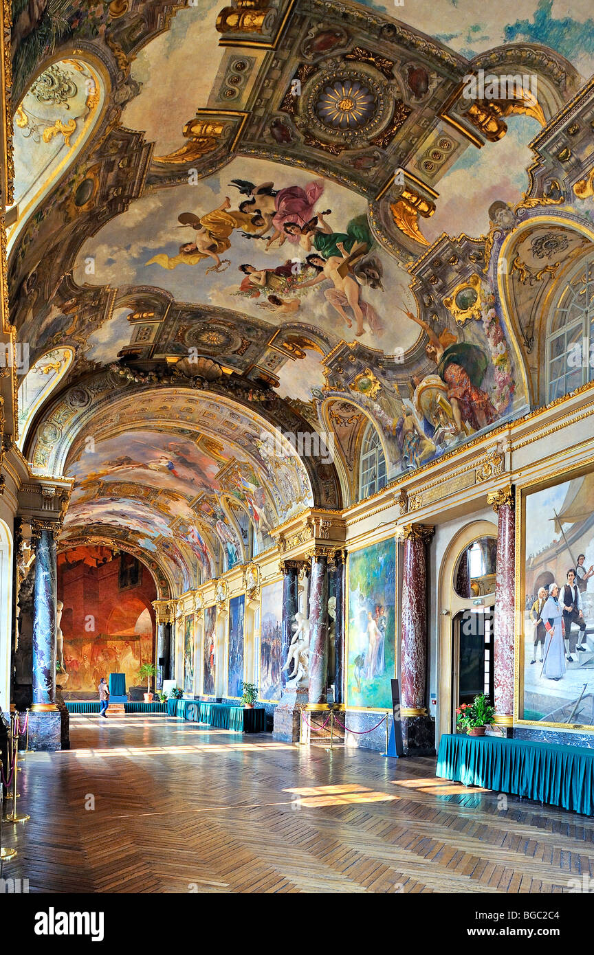 Reception rooms at Le Capitole, called 'Salle des Illustres'. Toulouse, France. Stock Photo
