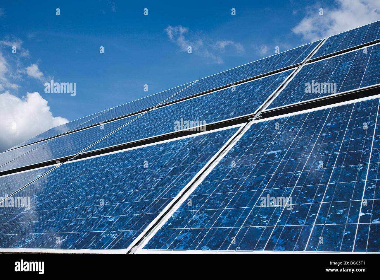 Polycrystalline silicon solar cells in a solar module Stock Photo - Alamy