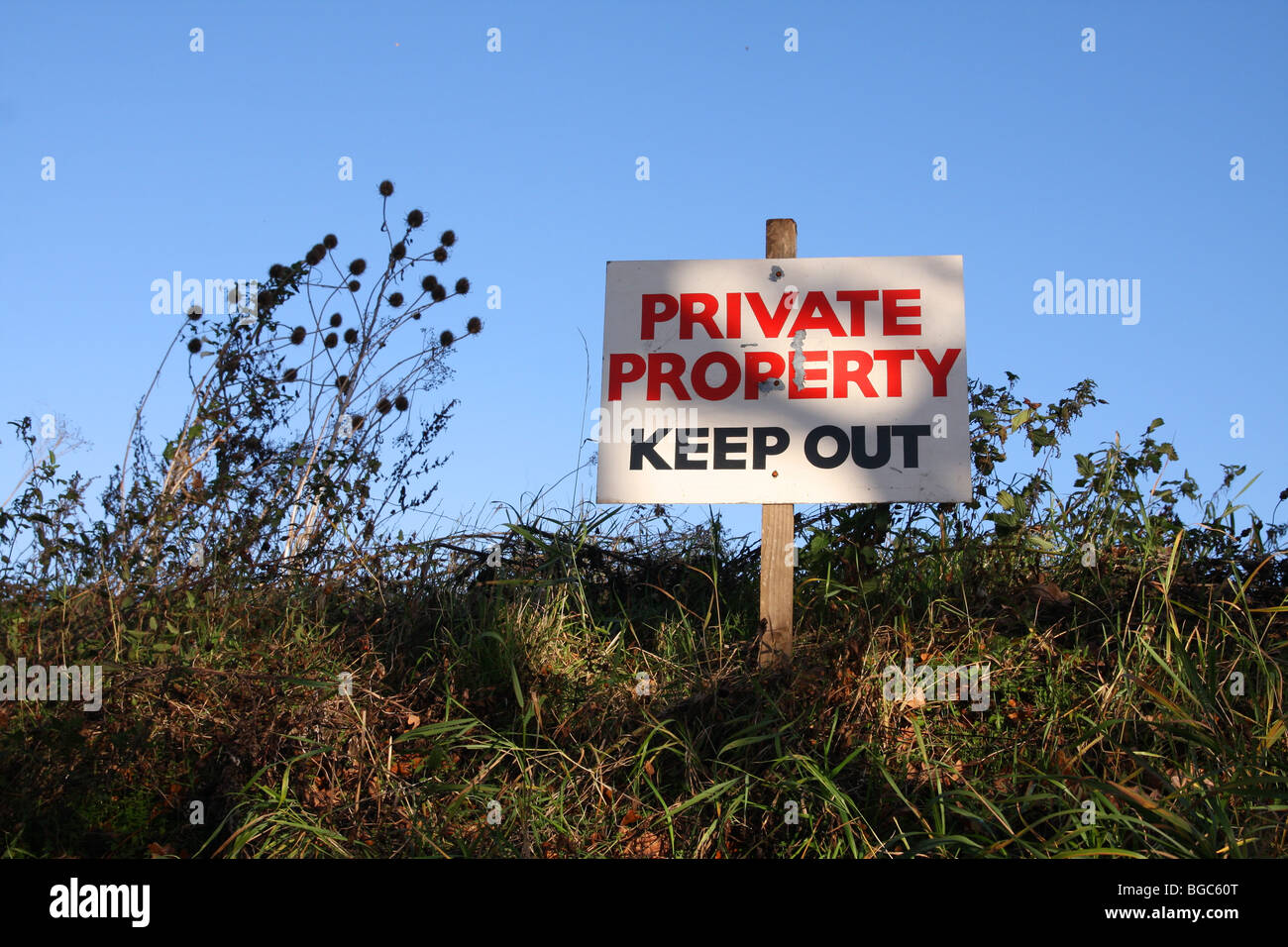 Sign Private Property sign keep out fishing danger water thin ice red