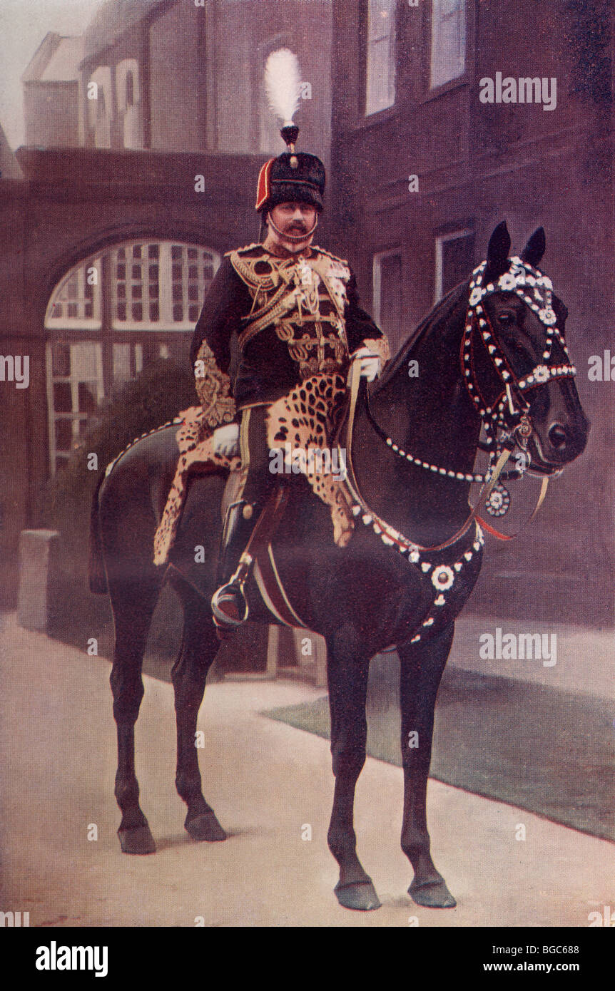 Colonel of the 10th Hussars, H.R.H. The Prince of Wales. George Frederick Ernest Albert, later King George V. Stock Photo