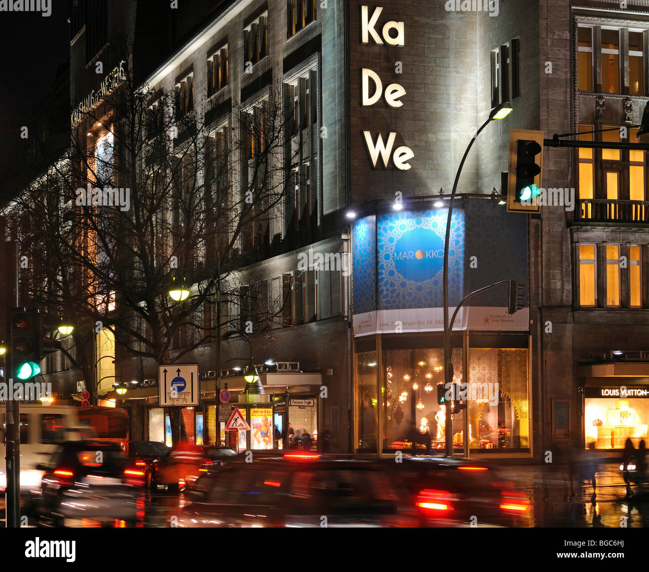 Evening at the Kaufhaus des Westens, KaDeWe department store, Berlin,  Germany, Europe Stock Photo - Alamy
