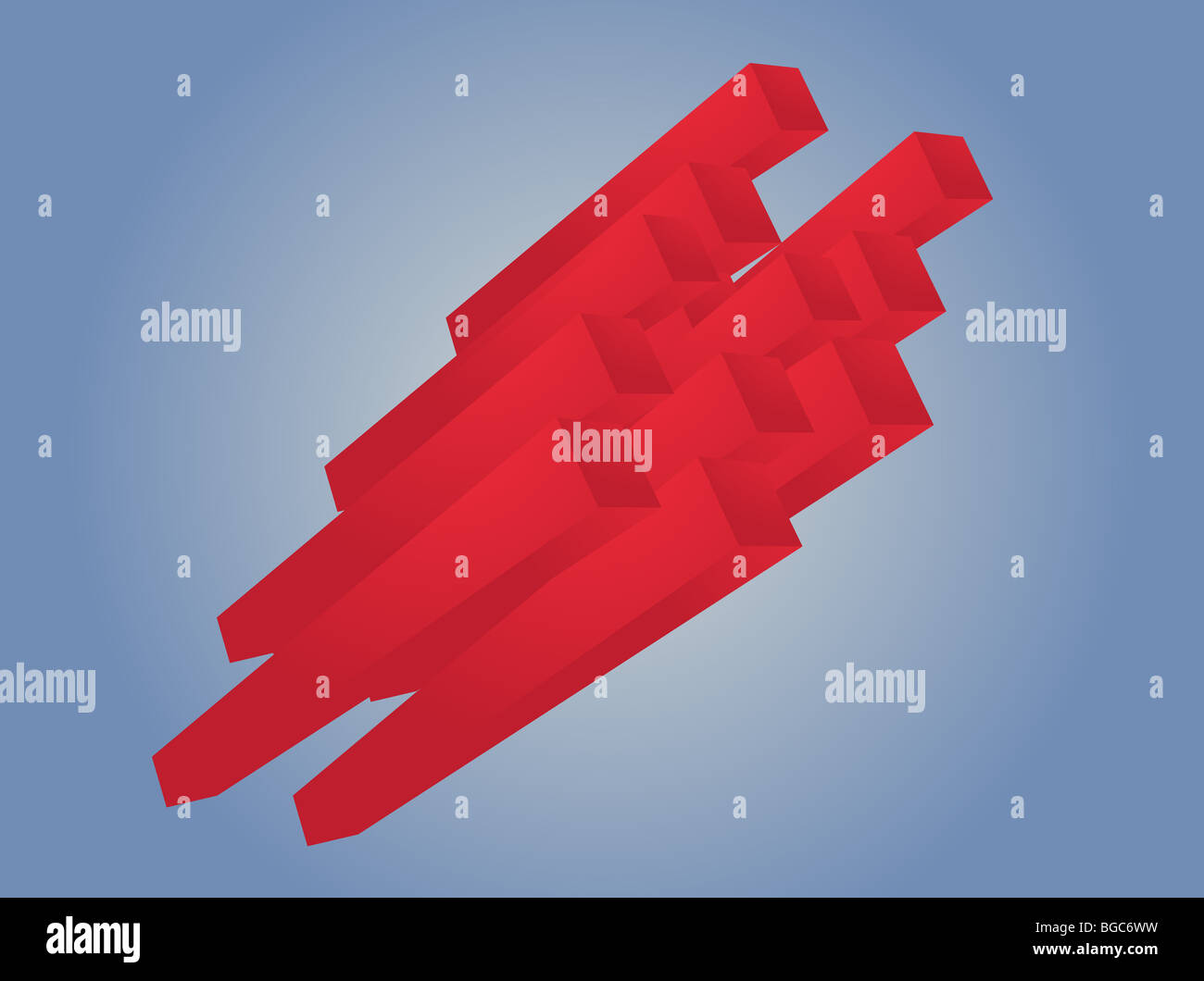 Abstract 3d geometric rectangular cluster shape illustration Stock ...