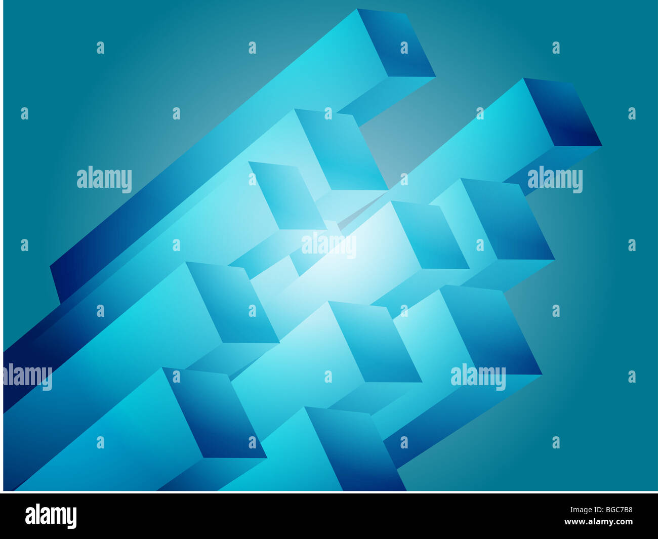 Abstract 3d geometric rectangular cluster shape illustration Stock ...