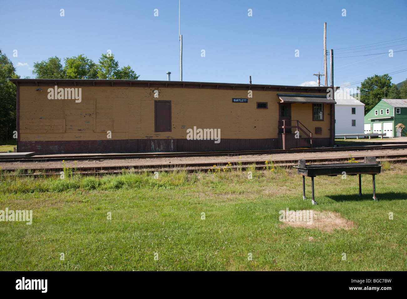 Old Train Station in Bartlett, New Hampshire USA along the Maine