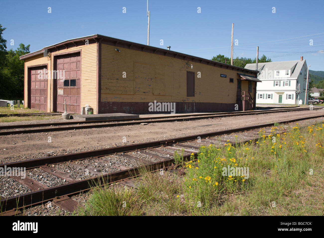 Old Train Station in Bartlett, New Hampshire USA along the Maine