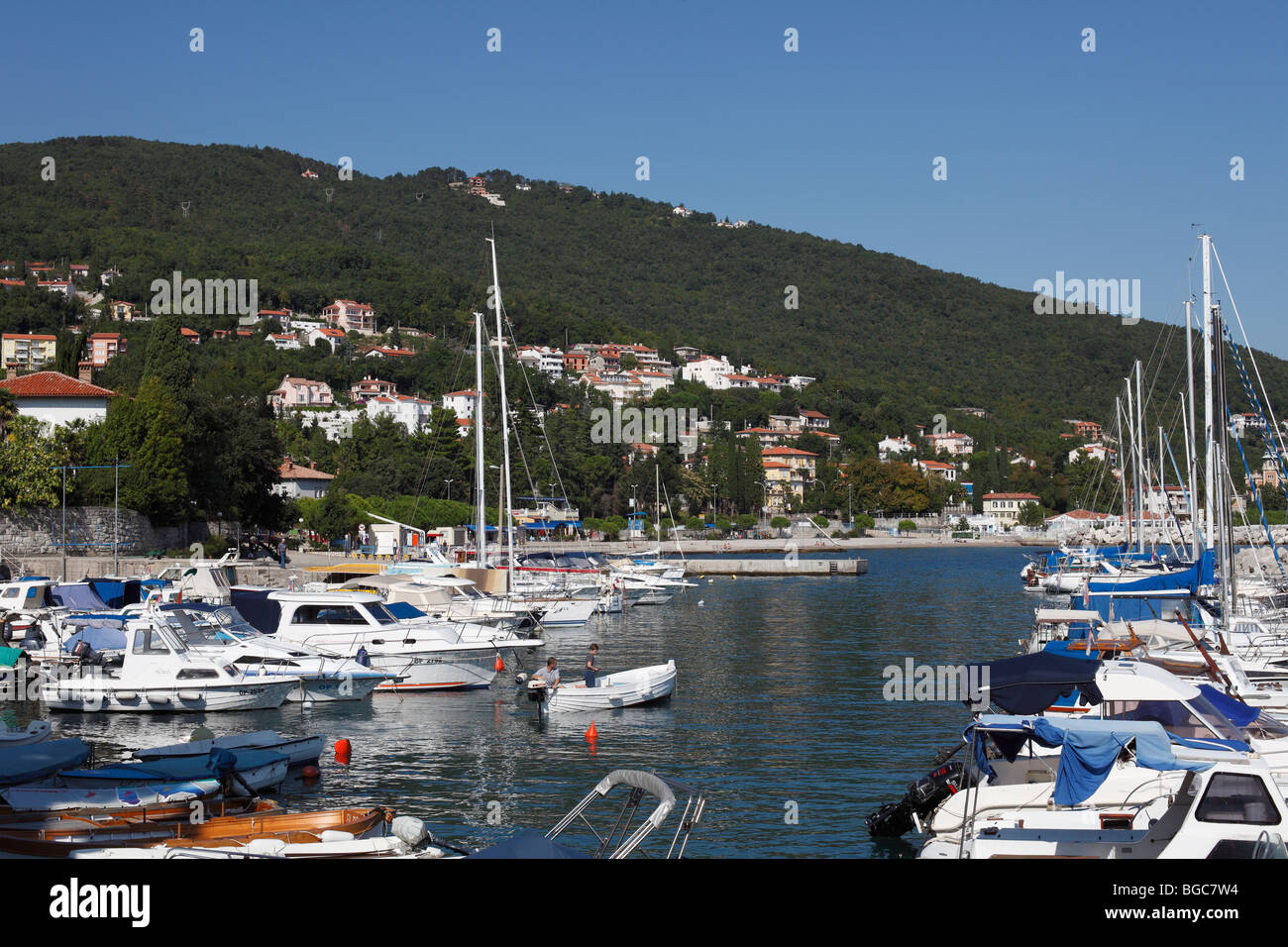 Port in Icici near Opatija, Istria, Croatia, Europe Stock Photo