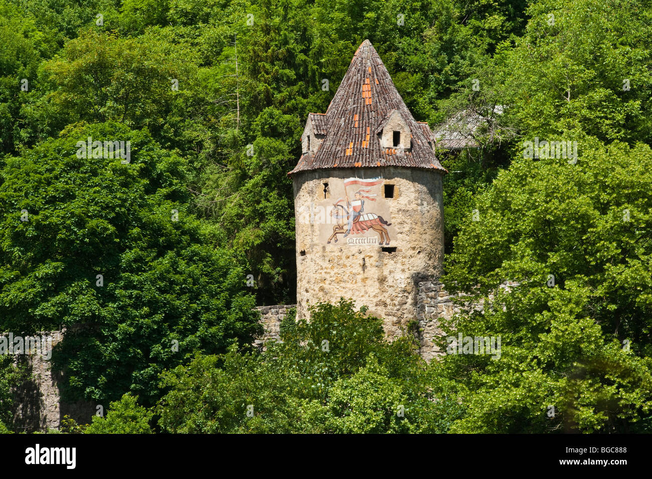 Ringmauerturm tower, Horb am Neckar, Black Forest, Baden-Wuerttemberg, Germany, Europe Stock Photo