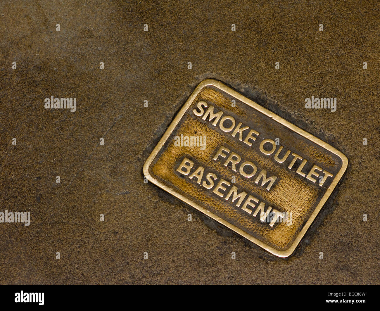 Smoke outlet from basement sign on floor Stock Photo Alamy