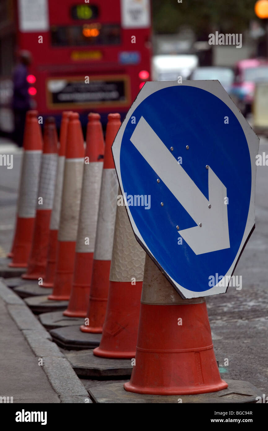 Traffic cones on a London UK street Stock Photo Alamy