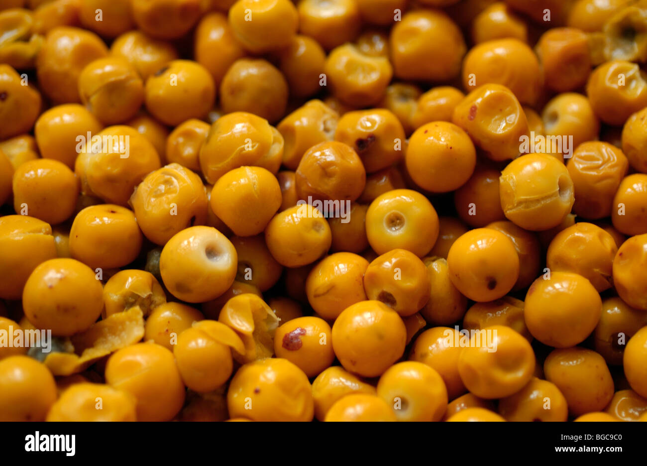 Ripe washed Murici (Byrsonima verbacifolia ) fruit in a bowl Stock Photo