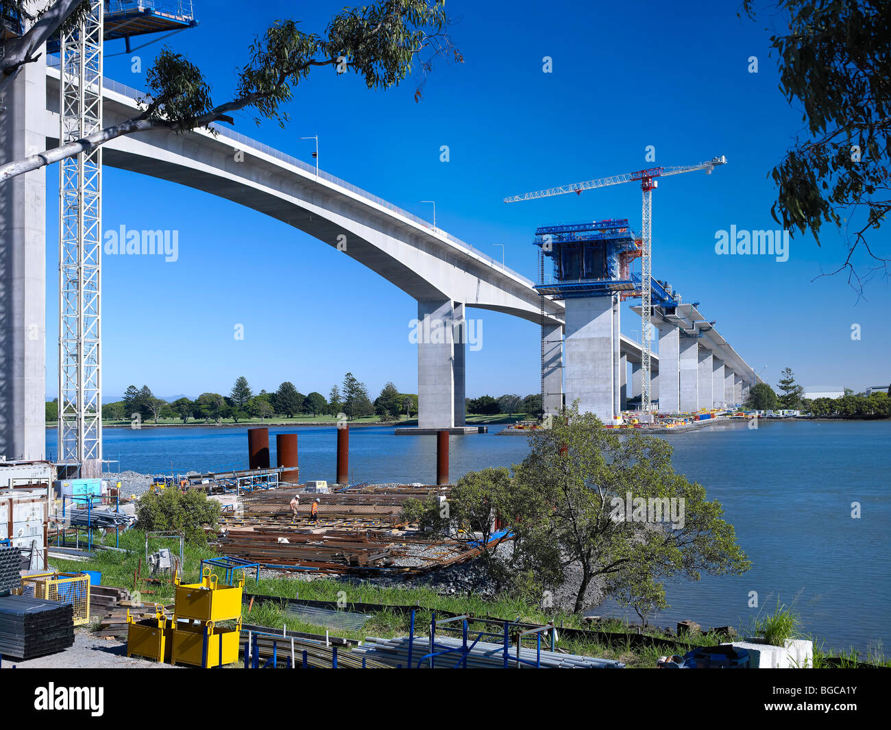 Construction of the second Gateway Bridge Brisbane Australia Stock Photo Alamy