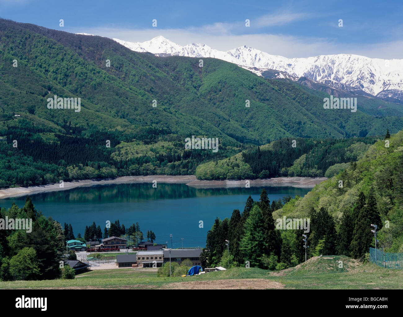Lake Aoki, Omachi, Nagano, Japan Stock Photo