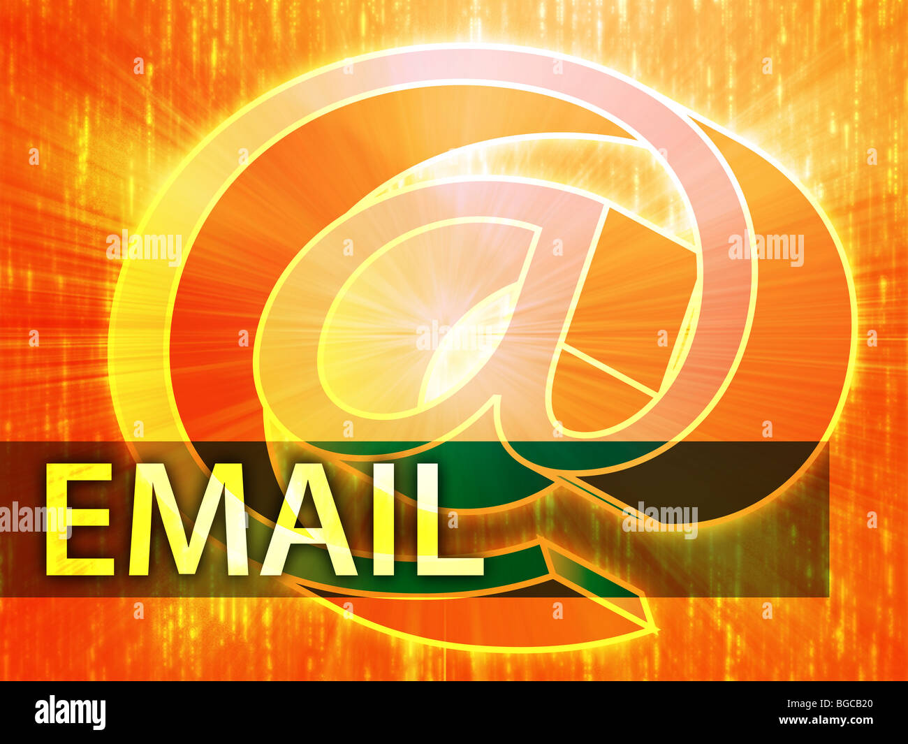 Email illustration digital collage with at symbol Stock Photo