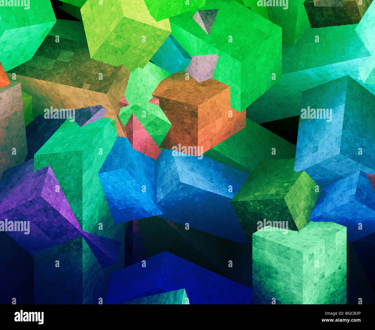 3d glass squares cubes hi-res stock photography and images - Alamy