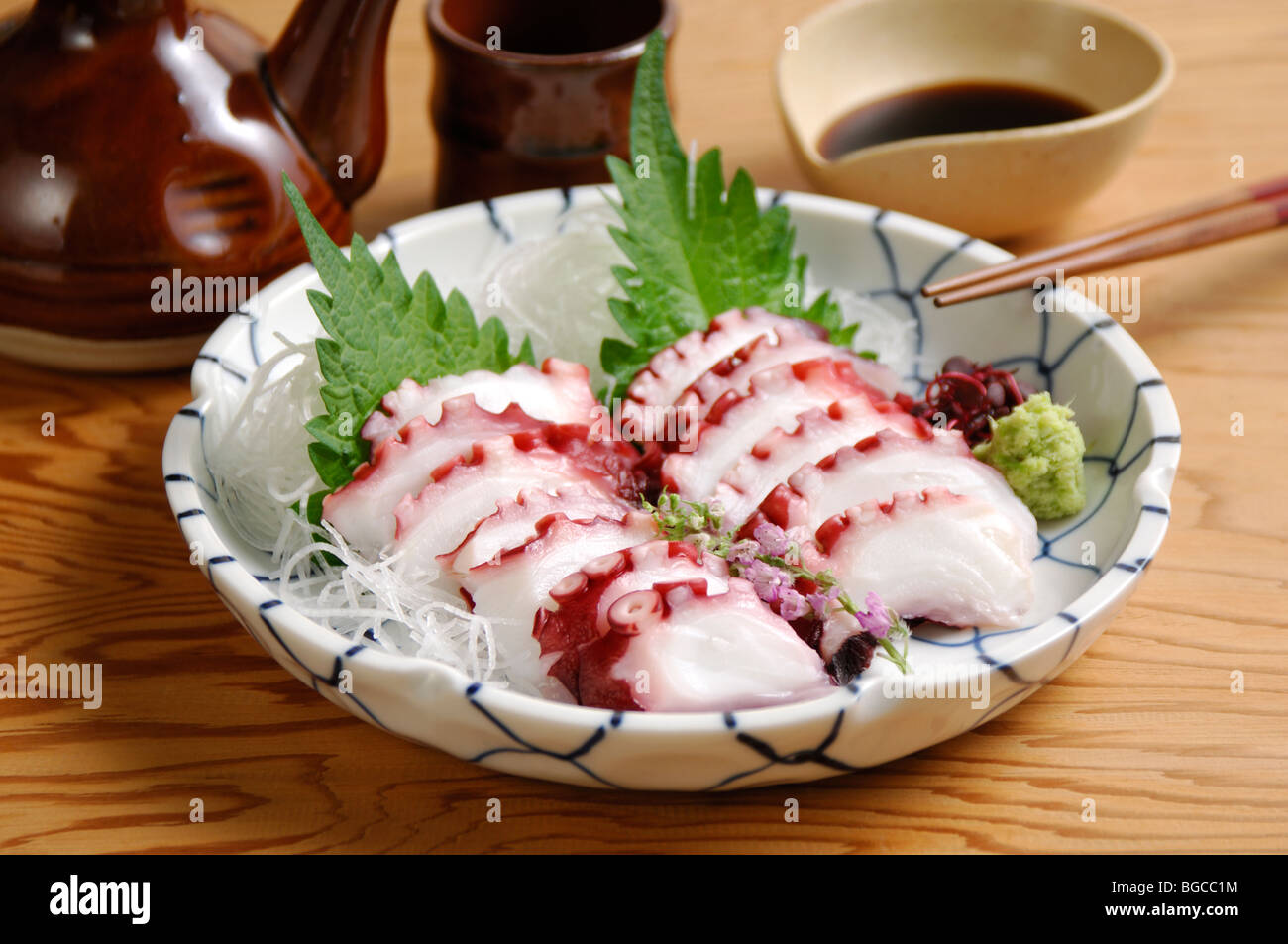 Sashimi of octopus Stock Photo
