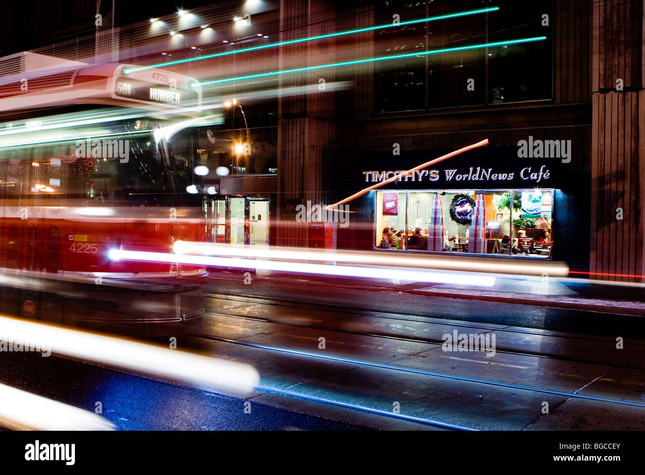 Queen Street, Christmas eve 2009, Queen Street , downtown Toronto, Canada Stock Photo