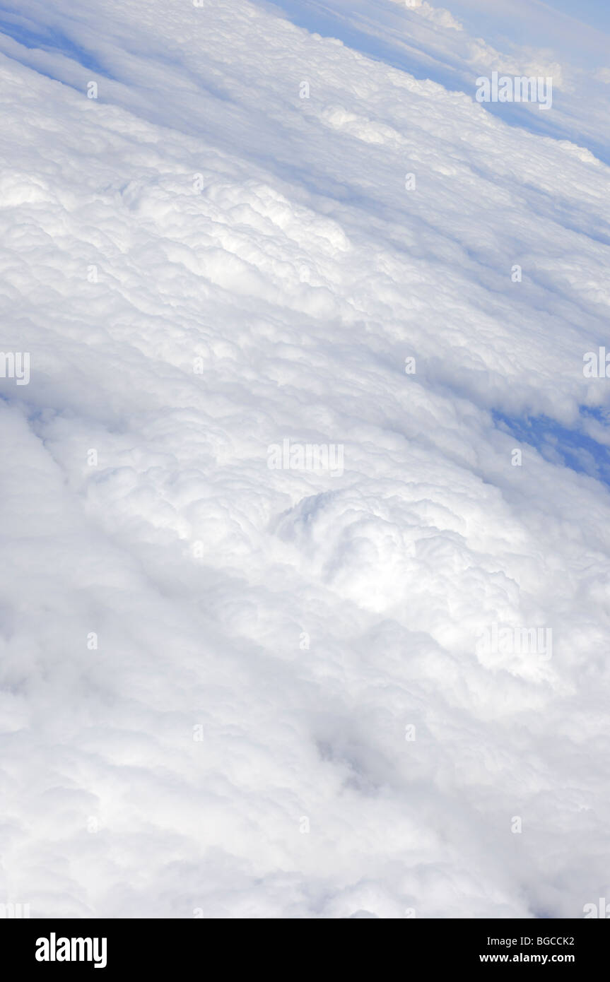 White clouds view from above from an airplane Stock Photo